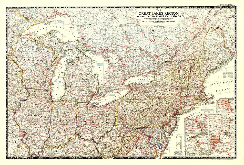 Us Map States Great Lakes US Great Lakes Wall Map By National