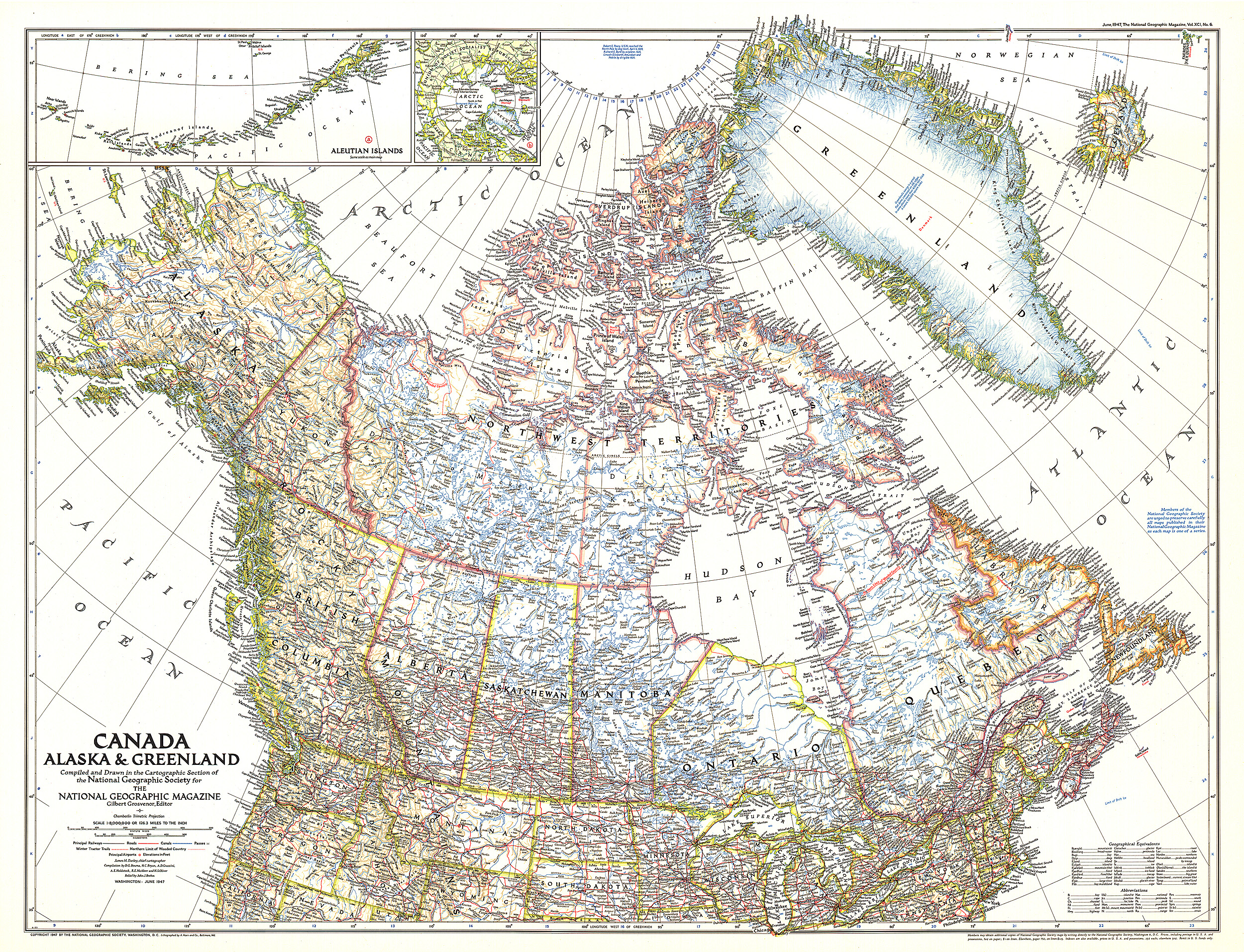 Canada, Alaska and Greenland Map