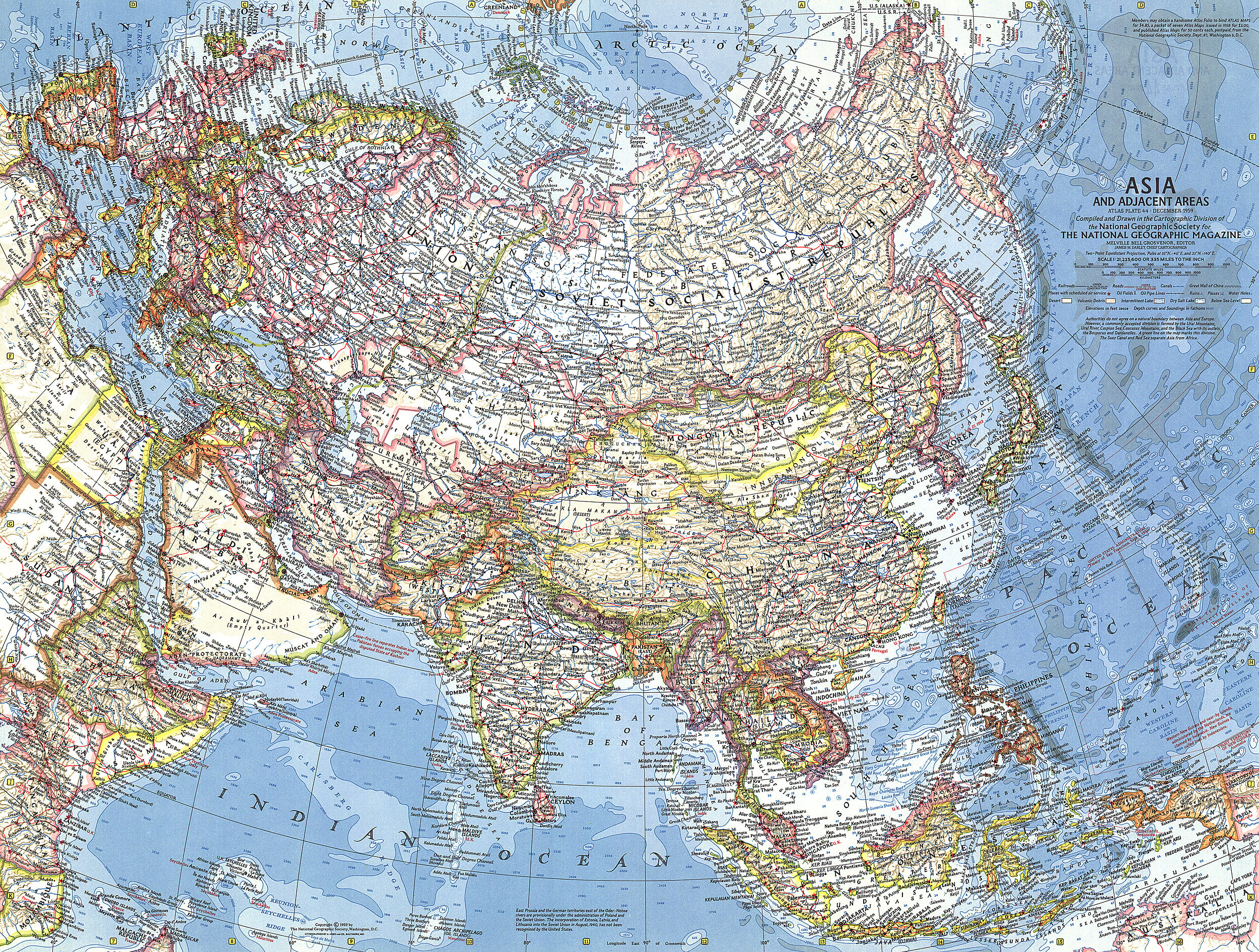 Asia and Adjacent Areas Map