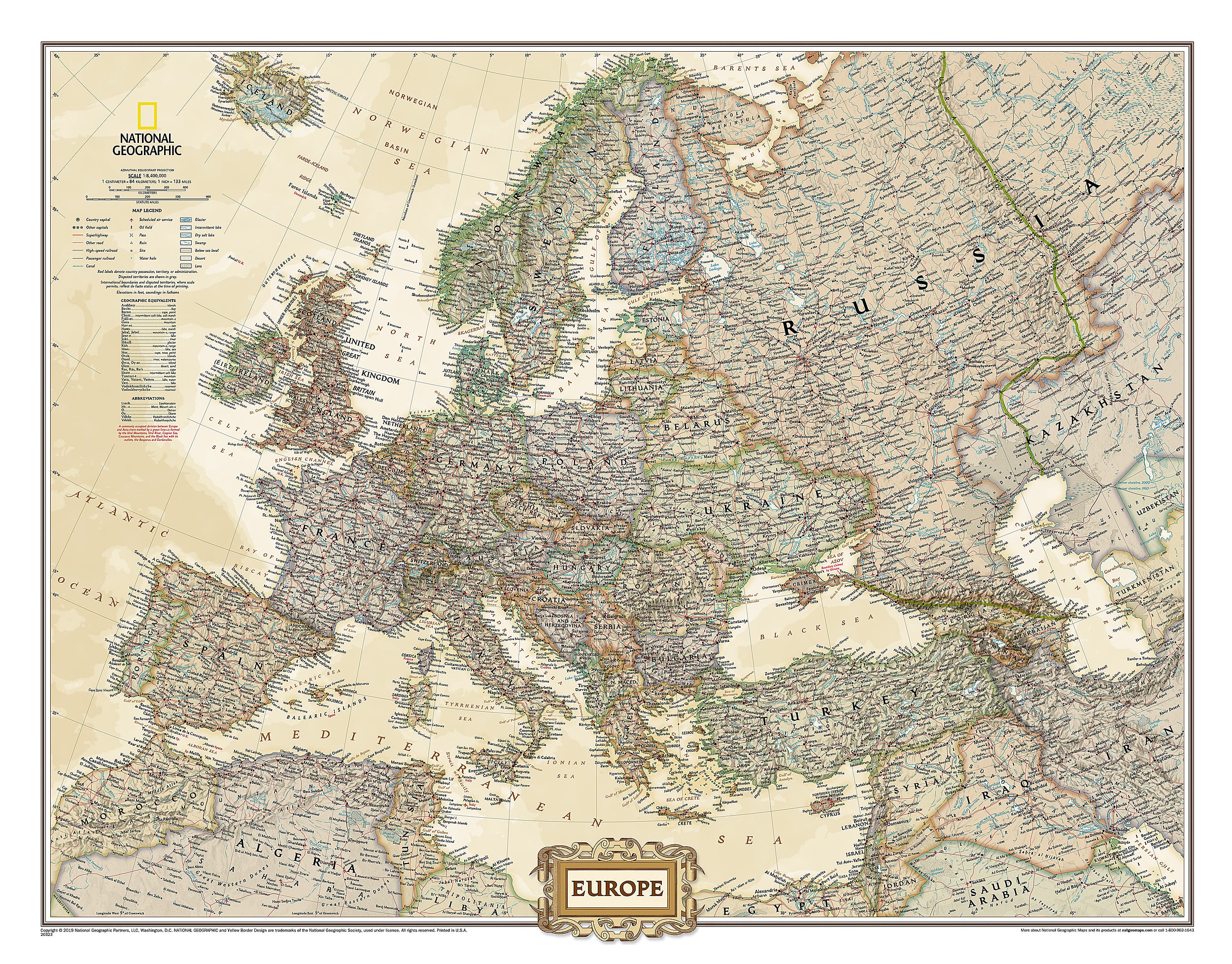 Europe Executive [Laminated] Map