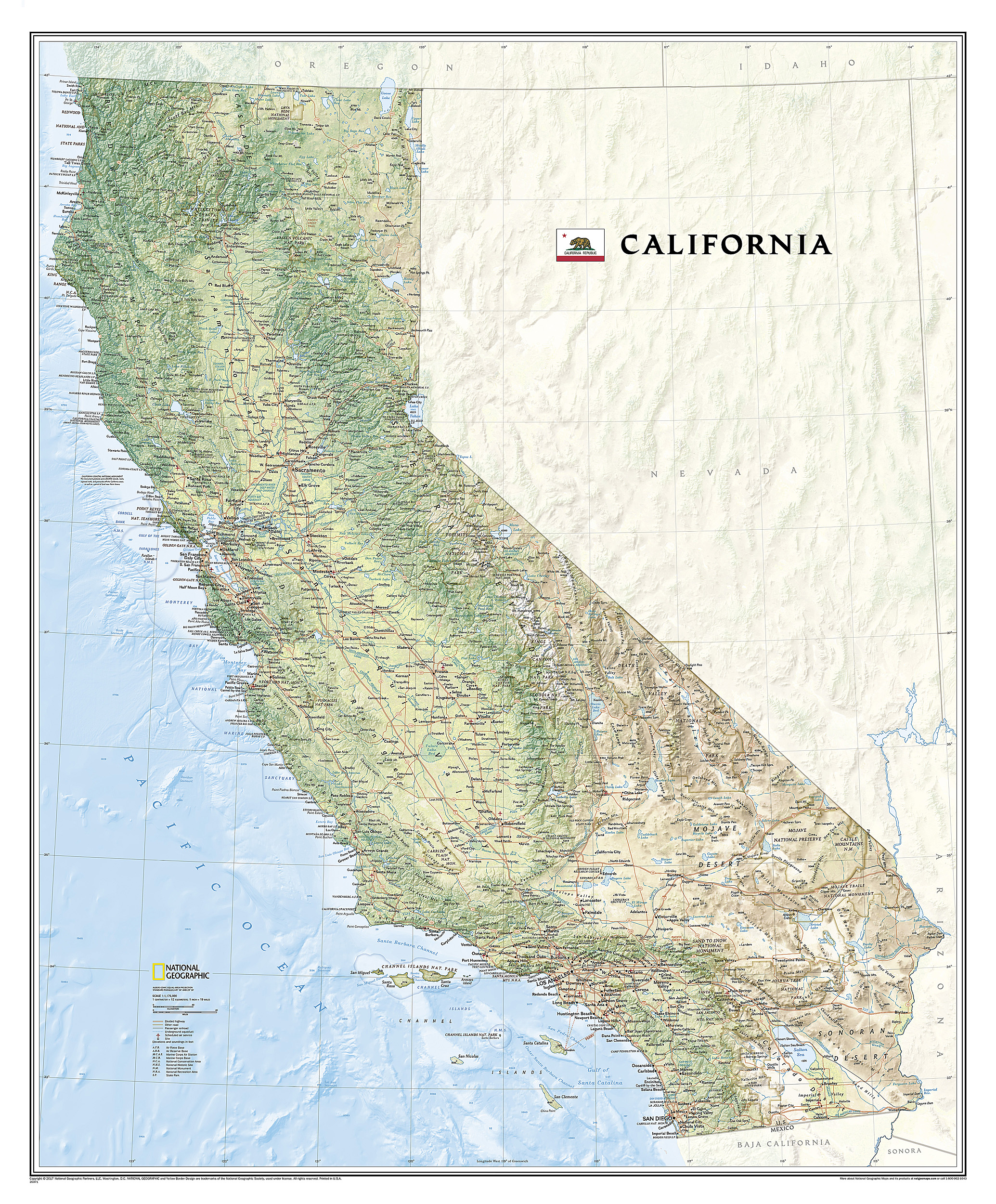 California [Laminated] Map