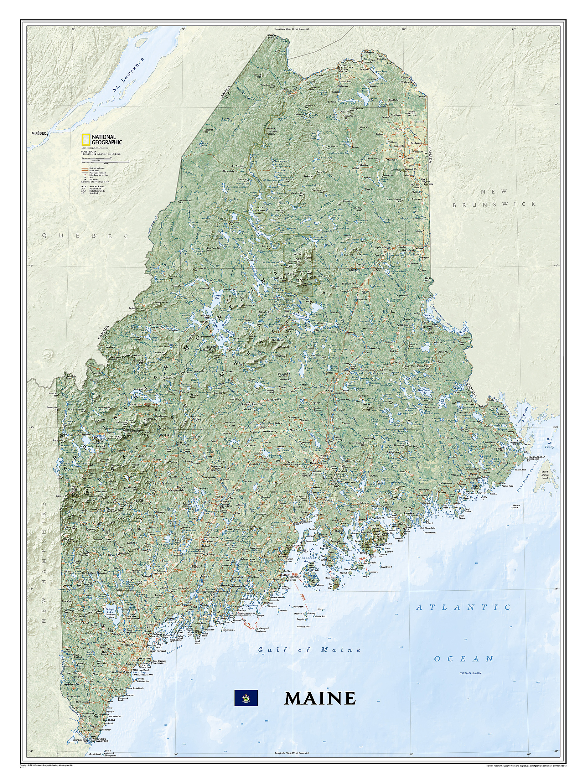 Maine [Tubed] Map