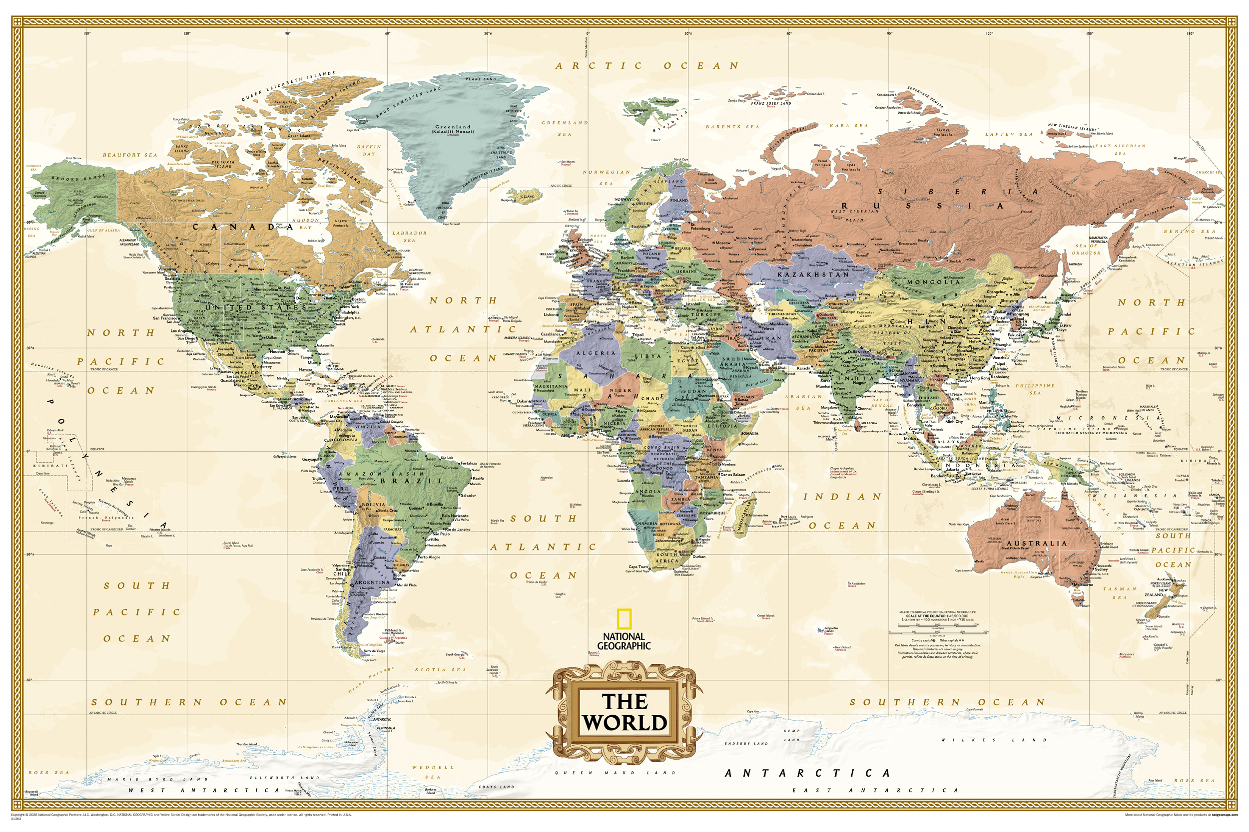 World Explorer Executive Map [Poster Size and Tubed]