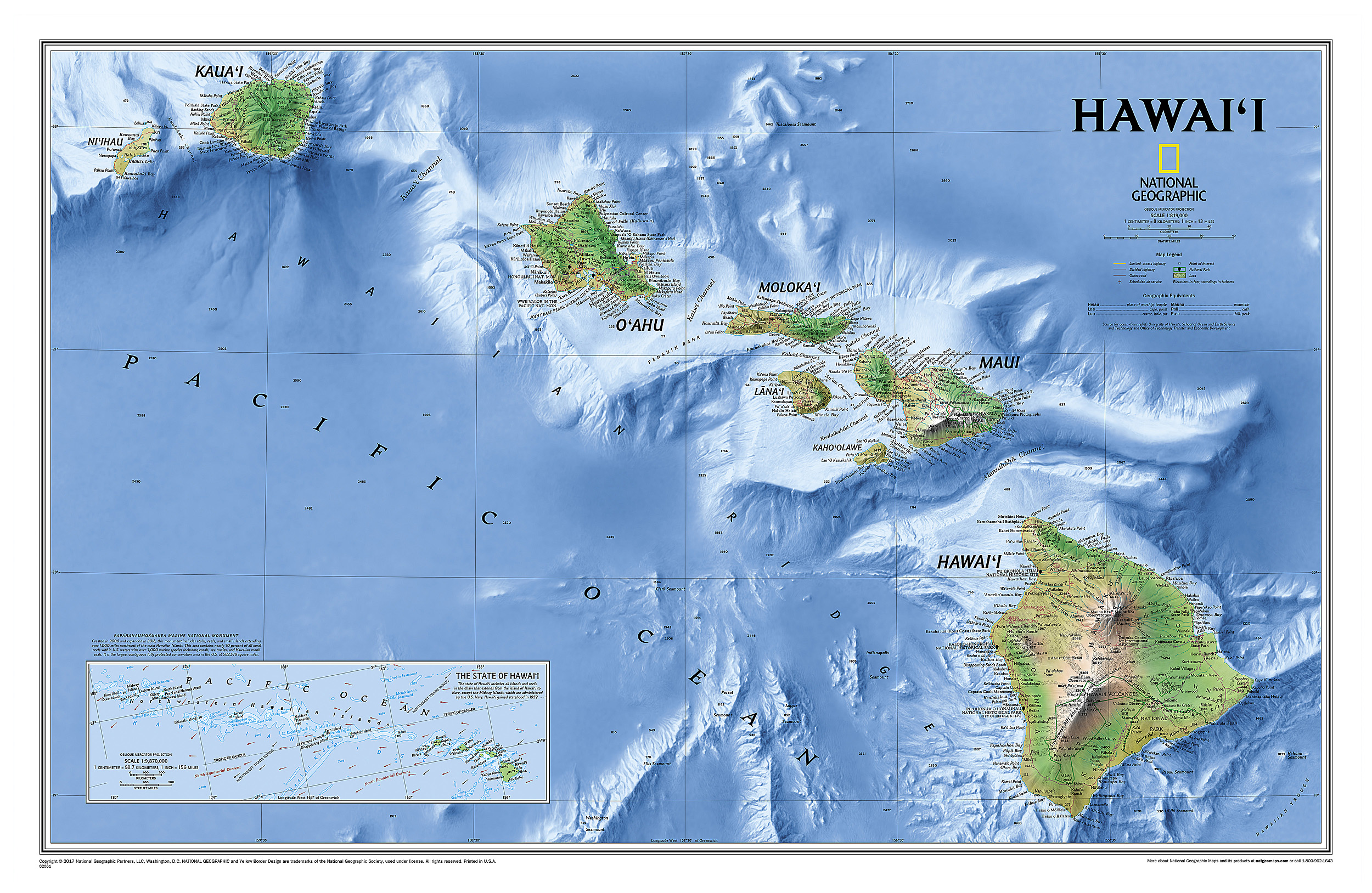 Hawaii [Tubed] Map