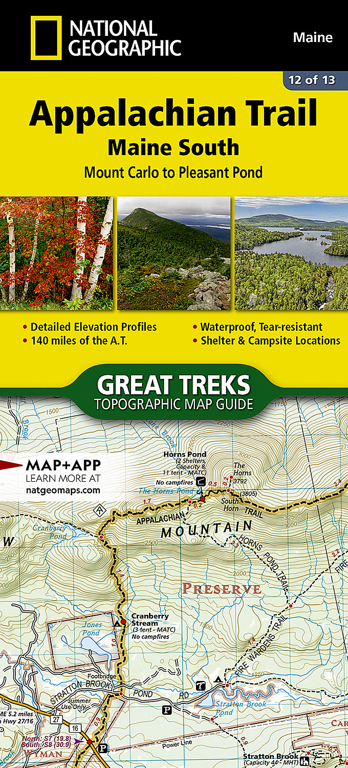 Appalachian Trail, Mount Carlo to Pleasant Pond [Maine] Map